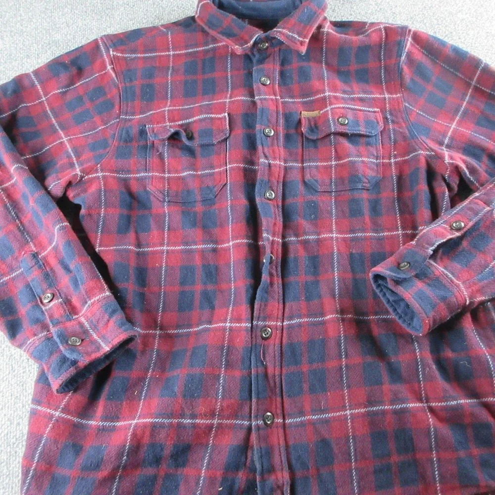 Orvis Shirt Mens XL Red Plaid Long Sleeve Flannel Button Up Casual Workwear